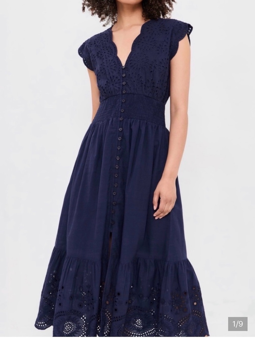 Fiona dress Navy Demi eyelet